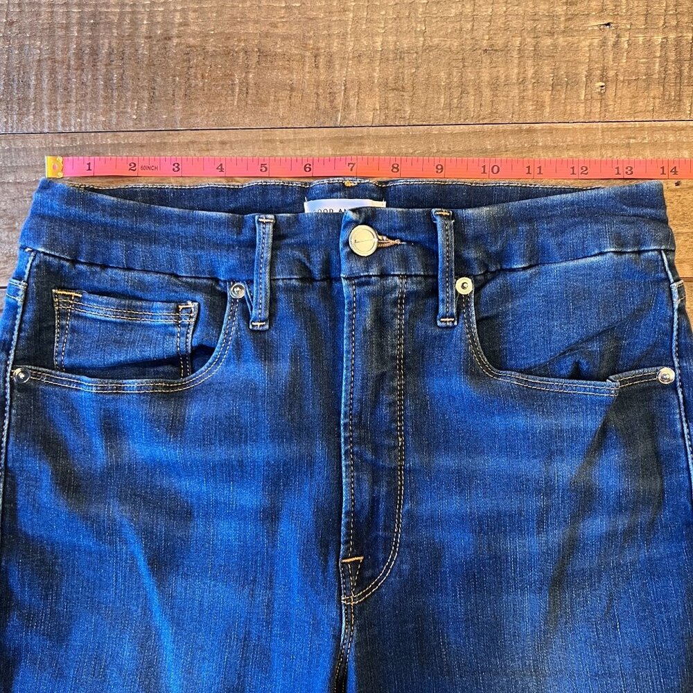 Good American Good Waist Raw Edge Skinny Jeans in Blue331 Size 10 - Picture 10 of 13